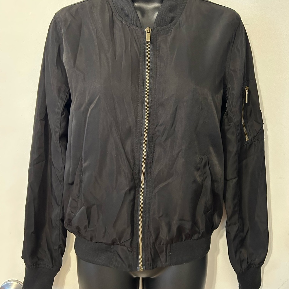 Blue Rain Classic Black Bomber Jacket